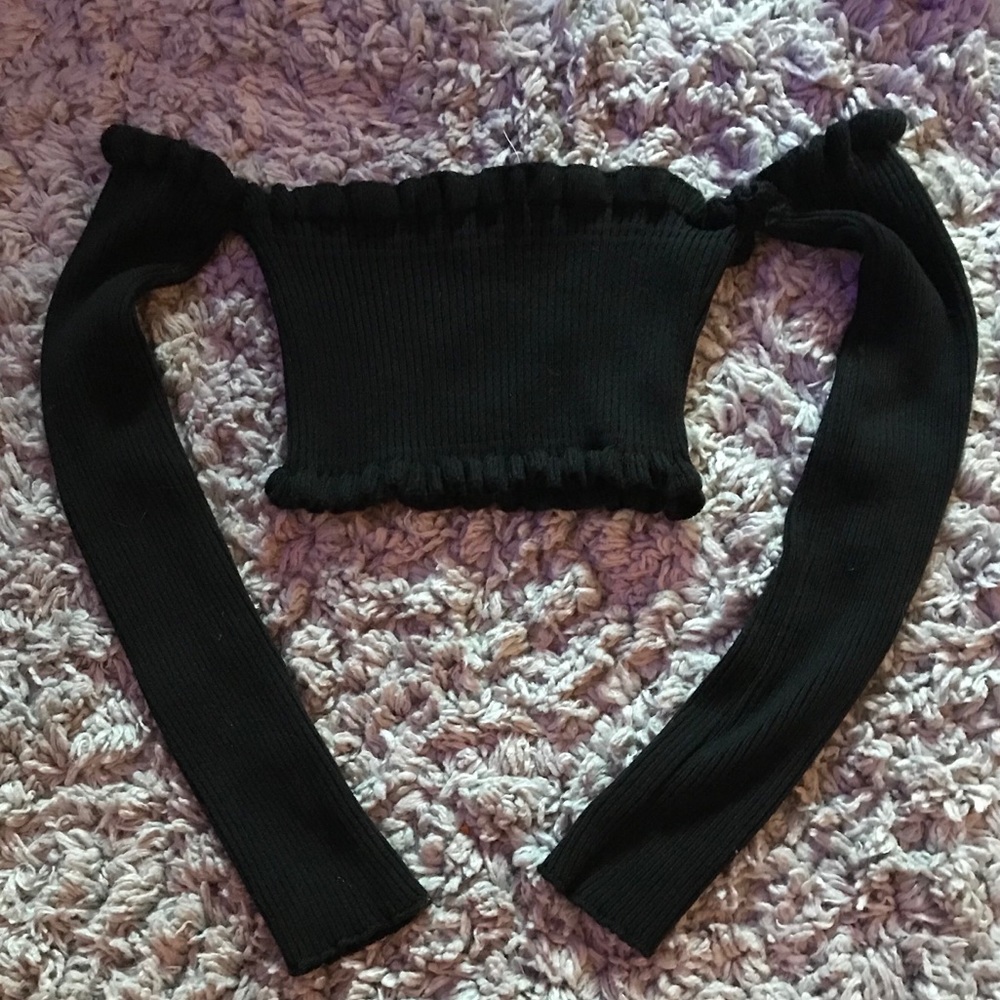 Off the shoulder sweater crop top